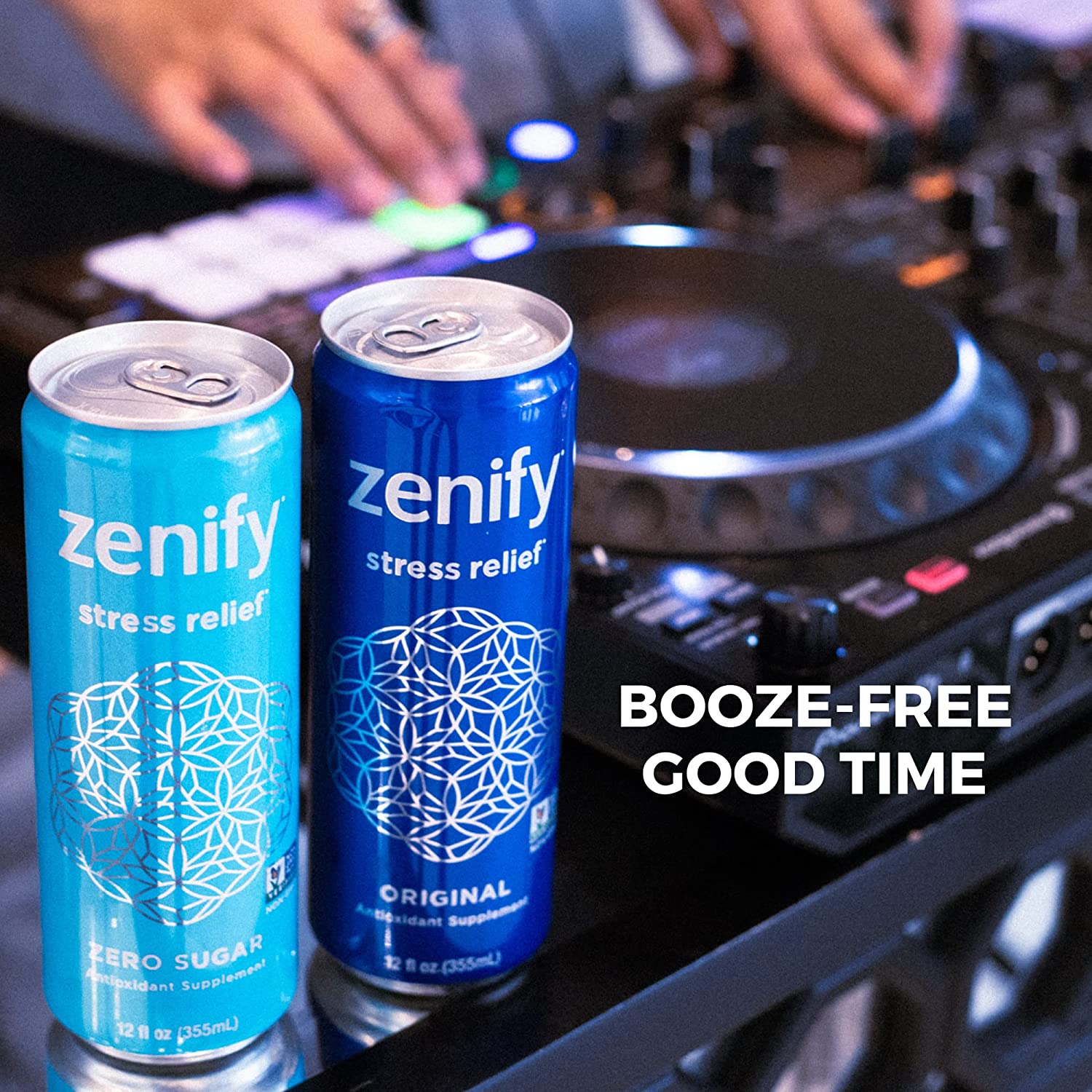 Zenify Original All Natural Sparkling Calming Stress Relief Beverage， Formula with L-Theanine， GABA， Vitamin B6， and Glycine， Non-GMO， Gluten-Free， Vegan， 12 Fl Oz， Pack of 12， (2010056) - Image 4